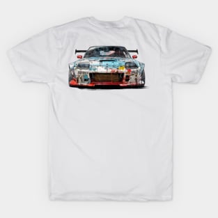 90s vintage japanese old school sport car front + back print T-Shirt